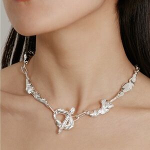 90. WOLF CIRCUS Chloe Necklace Sterling Silver Plated Brass 16" NEW $333